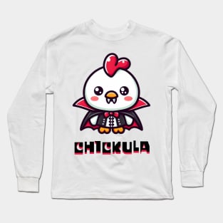 CHICKULA - Chicken and Dracula Humor Long Sleeve T-Shirt